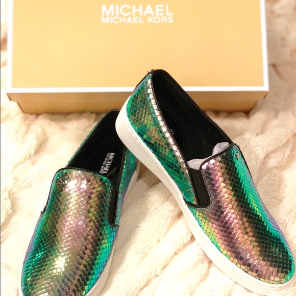 MICHAEL KORS KEATON SLIP ON METALLIC LEATHR - NEW - Picture 3 of 6